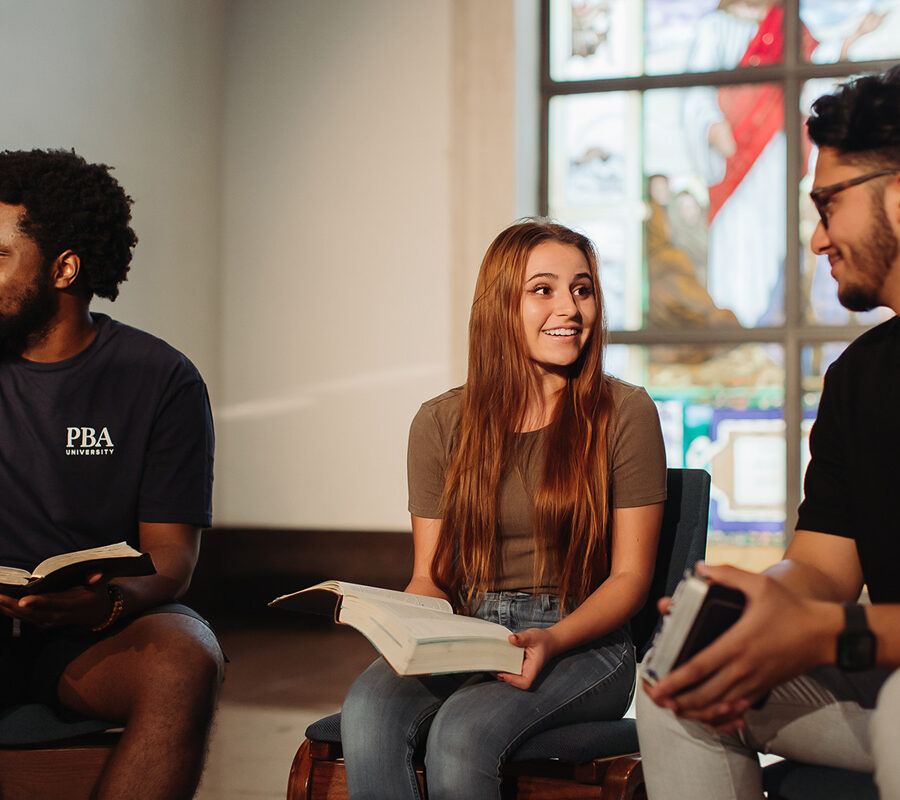 students in the concentration in preaching and teaching read from the bible together